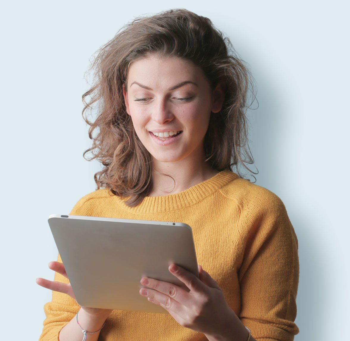 Woman Working on Tablet Woman Working on Tablet